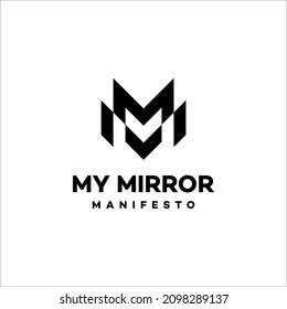 Diseño del logotipo de la línea M de la letra. Símbolo monocromático monocromático lineal creativo mínimo. Diseño universal elegante de señalización vectorial. Logotipo de negocio premium. Símbolo gráfico del alfabeto para la identidad empresarial