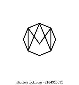 Letter M line logo design. Linear creative minimal monochrome monogram symbol. Universal elegant vector sign design. Premium business logotype. Graphic alphabet symbol for corporate business identity