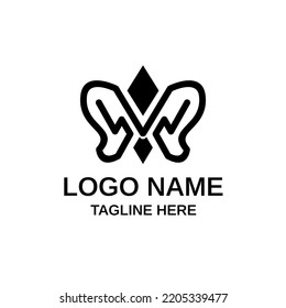 Letter M line logo design