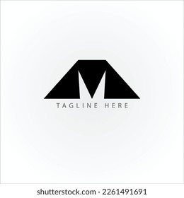 Letter M line logo design. Linear creative minimal monochrome monogram symbol. Universal elegant vector sign design. Premium business logotype. Graphic alphabet symbol for corporate business.