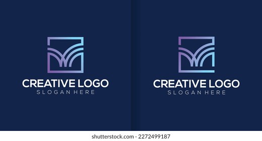 Logo-Design von Letter M. Lineares, kreatives, minimales Monogramm-Symbol. Universelles elegantes Vektordesign