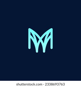 Diseño del logotipo de la línea M de la letra. Diseño de iconos M