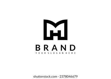 Letter M line logo design. Linear creative minimal monochrome monogram symbol.