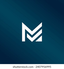 Letter M line logo design. Minimal creative monochrome monogram symbol.