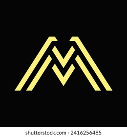 Letter M line logo design. Linear creative minimal monochrome monogram symbol. Universal elegant vector sign design. Premium business logotype. Graphic alphabet symbol for corporate business 