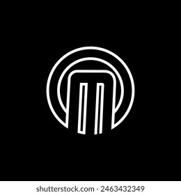 Letter M line logo design. Linear creative minimal monochrome monogram symbol. Universal elegant vector sign design. Premium business logotype. Graphic alphabet symbol for corporate business identity