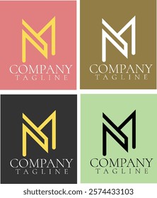 Letter m line logo design. Linear creative minimal symbol. Elegant vector sign design. Premium business logotype. Graphic alphabet logo for corporate business identity.