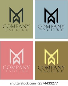 Letter m line logo design. Linear creative minimal symbol. Elegant vector sign design. Premium business logotype. Graphic alphabet logo for corporate business identity.