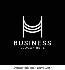 Letter M Line Monogram Modern Business Logo