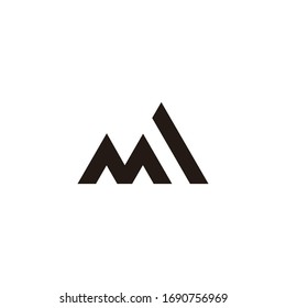 letter m linear triangle geometric logo vector