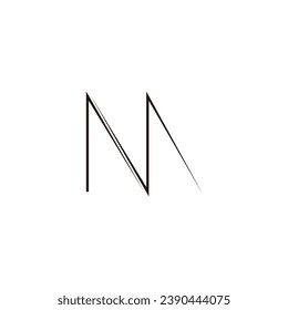Letra M líneas símbolo geométrico simple vector logo