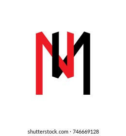 letter m linked 3d design logo vector