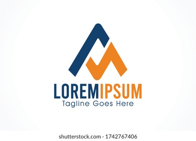 letter A and m linked triangle line logo