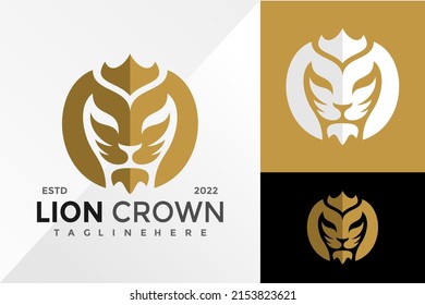 Letra M modelo de ilustración del vector de diseño con logotipo de la corona de león