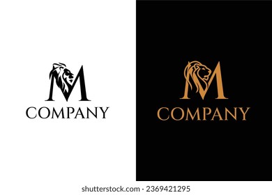 Letter M Lion Logo Vector Template