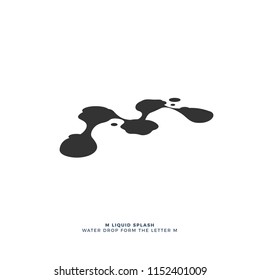 Letter M from Liquid Drop. Isolated Vector Illustration