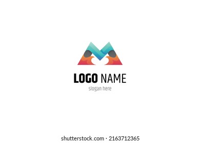 Letter M logo. 3d design style, abstract, organic and economical. Great for company or individual names starting with M.