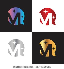Letter M logo, M logo, AI logo set, modern and minimal design, tech-inspired, colorful icons and symbols, suitable for artificial intelligence, innovation, branding, startups, and digital identity.