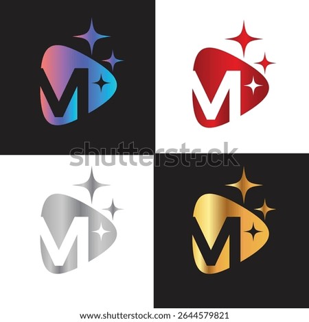 Letter M logo, M logo, AI logo set, modern and minimal design, tech-inspired, colorful icons and symbols, suitable for artificial intelligence, innovation, branding, startups, and digital identity.
