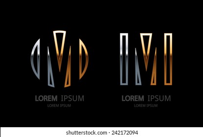 Letter M logo. Alphabet logotype vector design.