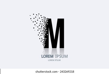 Letter M logo. Alphabet logotype vector design.