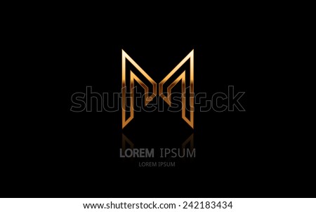 Letter M logo. Alphabet logotype vector design.