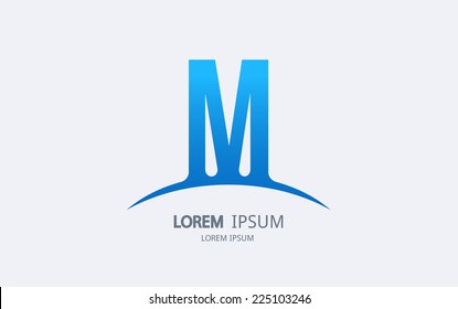 Letter M logo. Alphabet vector logotype design.