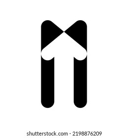 The letter M logo with an up arrow in the middle.Suitable for your logo business