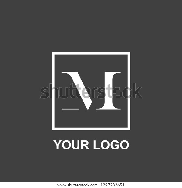 Letter M Logo Black White Template Stock Vector (Royalty Free ...