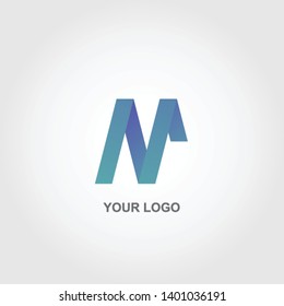 letter m logo. blue gradation color template design vector