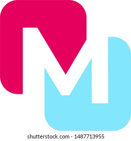 letter M logo with box