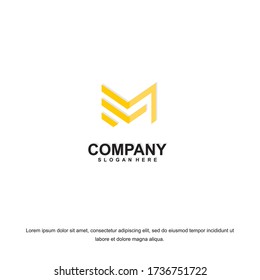 Letter M logo for business. Business corporate letter M logo design template. Simple and clean flat design of letter M logo vector template.