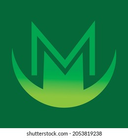 the letter M logo can be used for any logo, with a green background