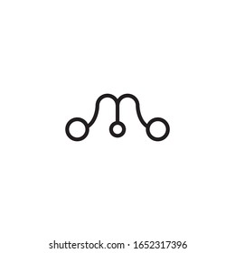 Logo de la letra M. Diseño del logotipo Circle M