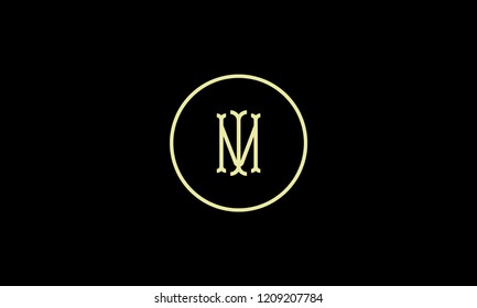 LETTER I AND M LOGO WITH CIRCLE FRAME FOR LOGO DESIGN OR ILLUSTRATION USE