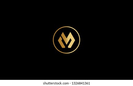 LETTER M LOGO WITH CIRCLE FRAME FOR LOGO DESIGN OR ILLUSTRATION USE