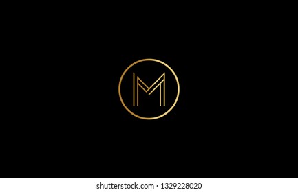 LETTER M LOGO WITH CIRCLE FRAME FOR LOGO DESIGN OR ILLUSTRATION USE