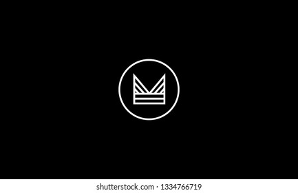 LETTER M LOGO WITH CIRCLE FRAME FOR LOGO DESIGN OR ILLUSTRATION USE