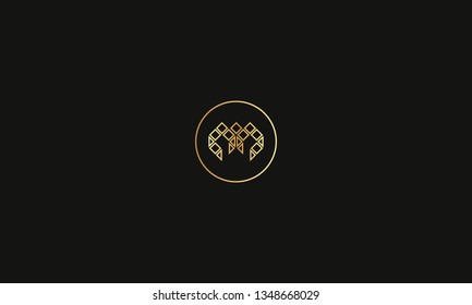 LETTER M LOGO WITH CIRCLE FRAME FOR LOGO DESIGN OR ILLUSTRATION USE