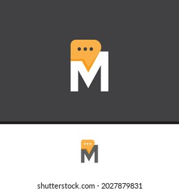 Letter M Logo combination with Chat, creative design, logo or icon symbol