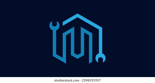 the letter M logo combined with the key logo