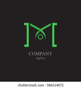 The letter M for the logo of the company. Vector illustration of the alphabet