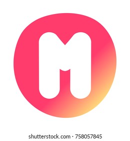 Letter M. Logo concept. Badge, mark, symbol, icon vector illustration with gradient effect on white background.