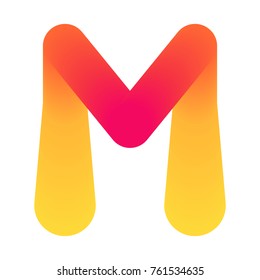 Letter M. Logo concept. Badge, mark, symbol, icon vector illustration on white background.