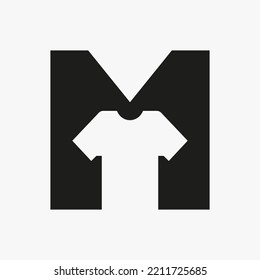 Concepto De Logotipo De Letra M Con Plantilla De Vector De Camiseta Para Prendas Y Signo De Moda De Ropa