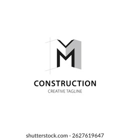 Letter M logo for construction and architecture company. property template vector illustration for your brand.