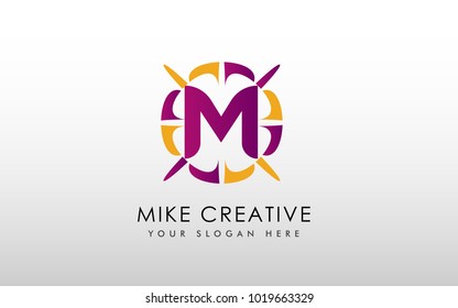 Letter M Logo. Creative M Letter Design Vector with Flower.