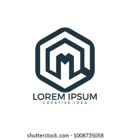 Letter M logo design.