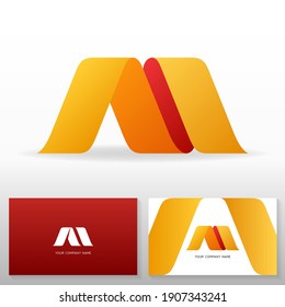 Diseño del logotipo de la letra M - Signo del vector abstracto. Plantillas de tarjetas de visita. Ilustración vectorial de material.