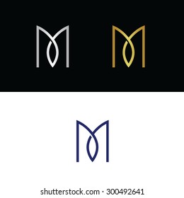 Letter M logo design abstract template element